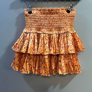 Reset Tiered Skirt by Jane Sadie Skirt in Tangerine Orange Floral Size Medium